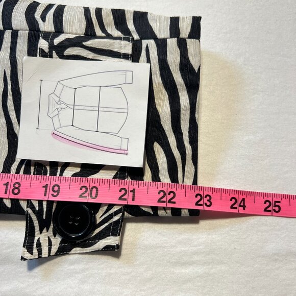 ✨SilkLand Zebra Print Double-Breasted Jacket XL Vintage vibe Shoulder&cuff Tabs - Picture 14 of 16